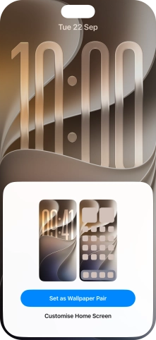 To use the same colour theme on the home screen, press Set as Wallpaper Pair.