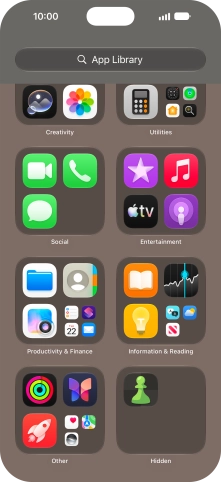 Press and hold the required app.