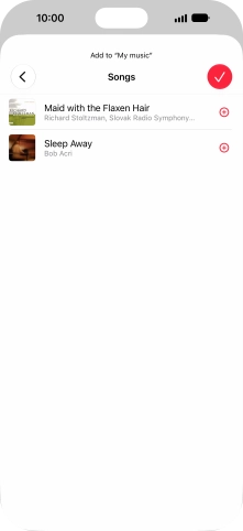 Go to the required category and press the add icon next to the required audio file.