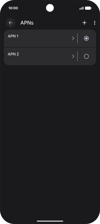 Press the field next to the data connection to activate it.