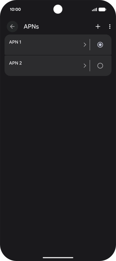 Press the field next to the data connection to activate it.