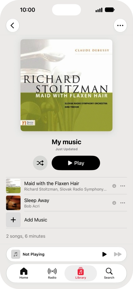 Go to the required category or playlist and press the required audio file.