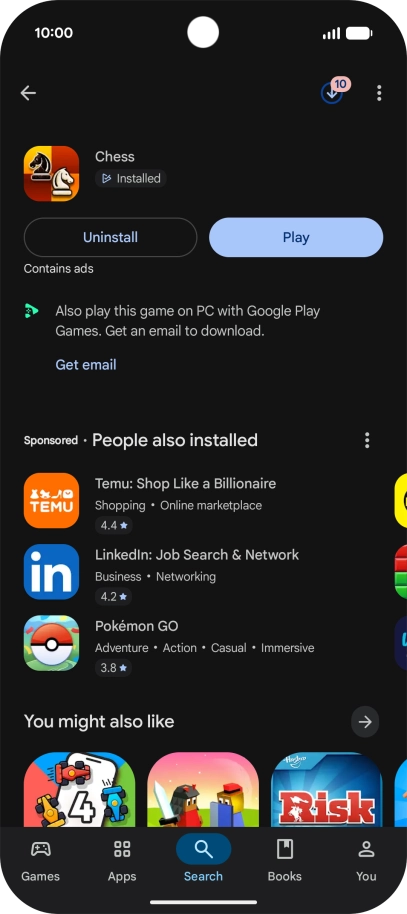 Slide your finger upwards starting from the bottom of the screen to return to the home screen.