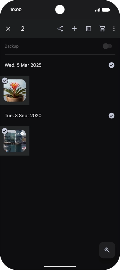 Press the share icon.