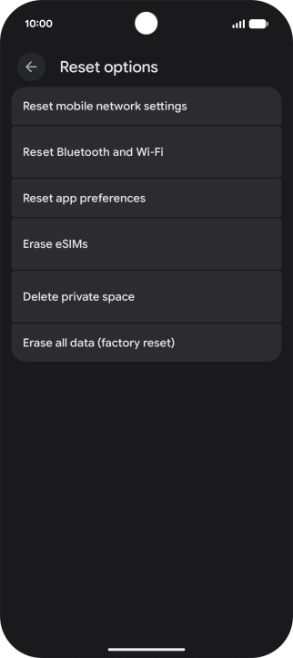 Press Reset mobile network settings.