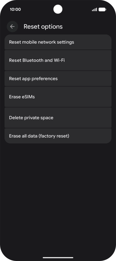 Press Reset mobile network settings.
