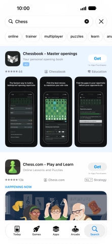 Press the required app. Press the required app.