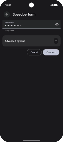 Key in the password for the Wi-Fi network and press Connect.