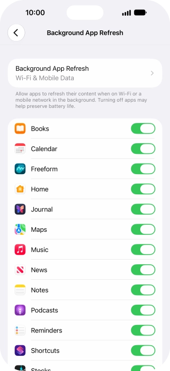 Press Background App Refresh.