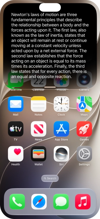 Ask questions or ask Siri to find information on the internet.