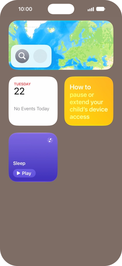 Press and hold the required widget until a pop-up menu is displayed.