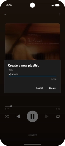 Key in a name for the playlist and press Create.