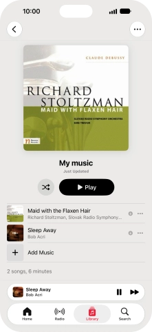 Press the song title.