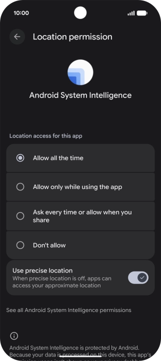Press the required setting. Press the required setting.
