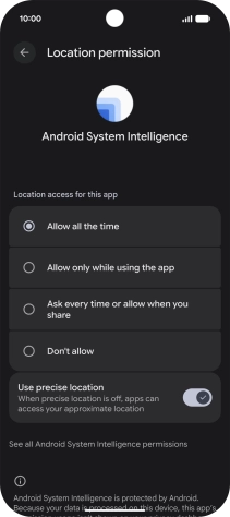 Press the required setting. Press the required setting.