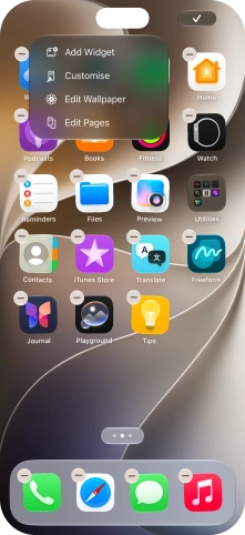 Press Customise.