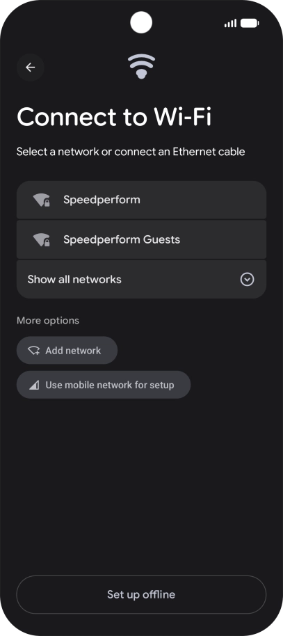 Press the required Wi-Fi network.