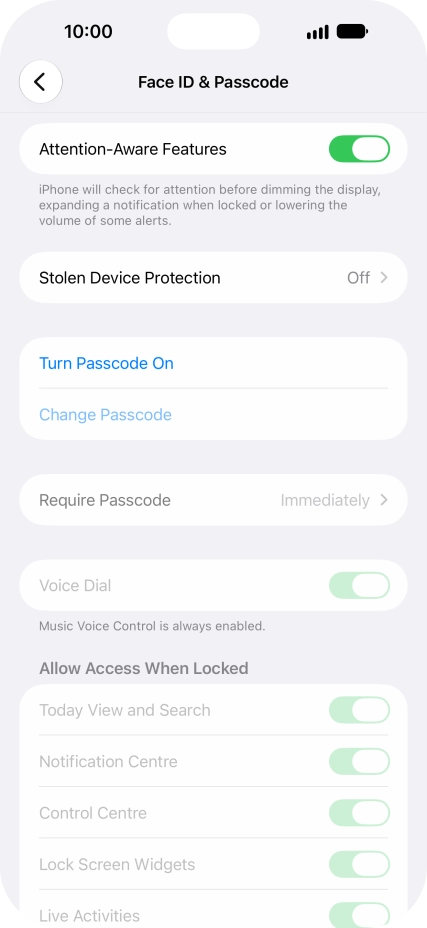 Press Turn Passcode On and key in a phone lock code of your own choice twice. Press Turn Passcode On and key in a phone lock code of your own choice twice.