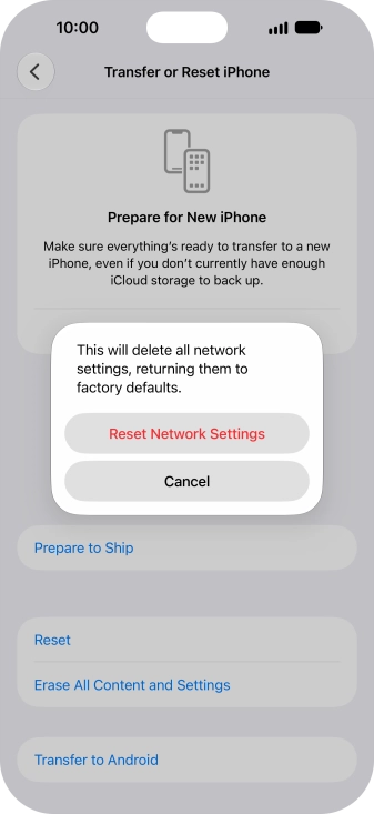 Press Reset Network Settings.