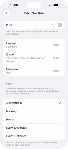 If you turn off the function, press the required setting.