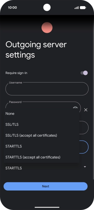 Press SSL/TLS.