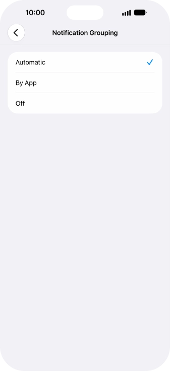 Press the required setting. Press the required setting.