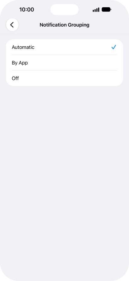 Press the required setting. Press the required setting.