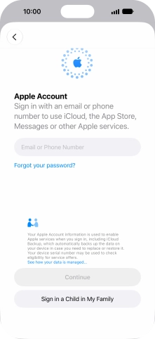Press Email or Phone Number and key in the username for your Apple Account.