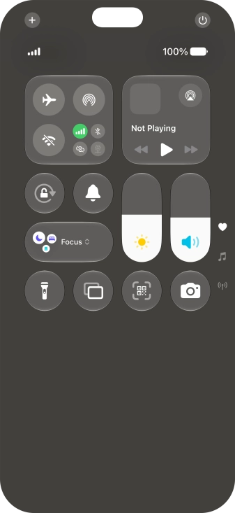 Press the flight mode icon to turn the function on or off. Press the flight mode icon to turn the function on or off.