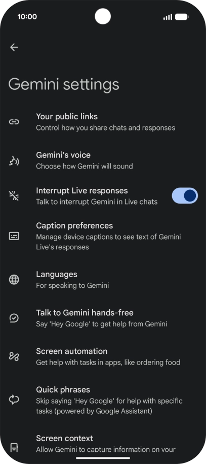 Follow the instructions on the screen to select the required settings.