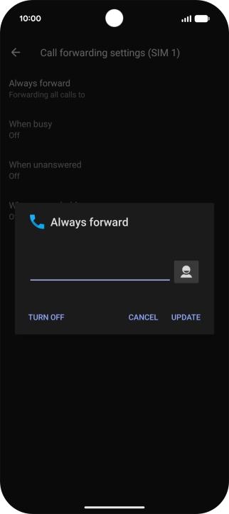 Press TURN OFF. Press TURN OFF.