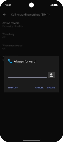 Press TURN OFF. Press TURN OFF.