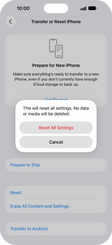 Press Reset All Settings.