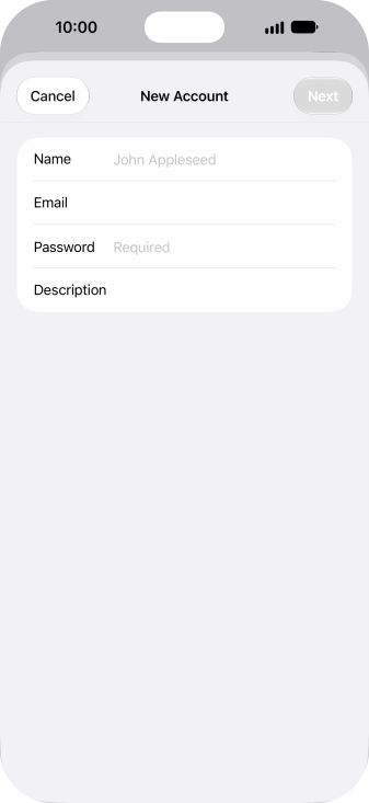 Press Name and key in the required sender name.