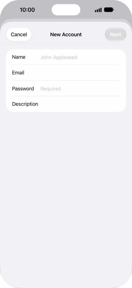 Press Name and key in the required sender name.