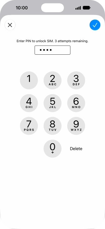 Key in your PIN and press the confirm icon.