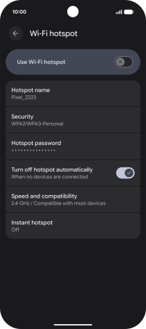 Press Hotspot name.