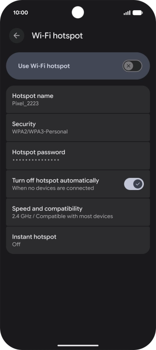 Press Hotspot name.