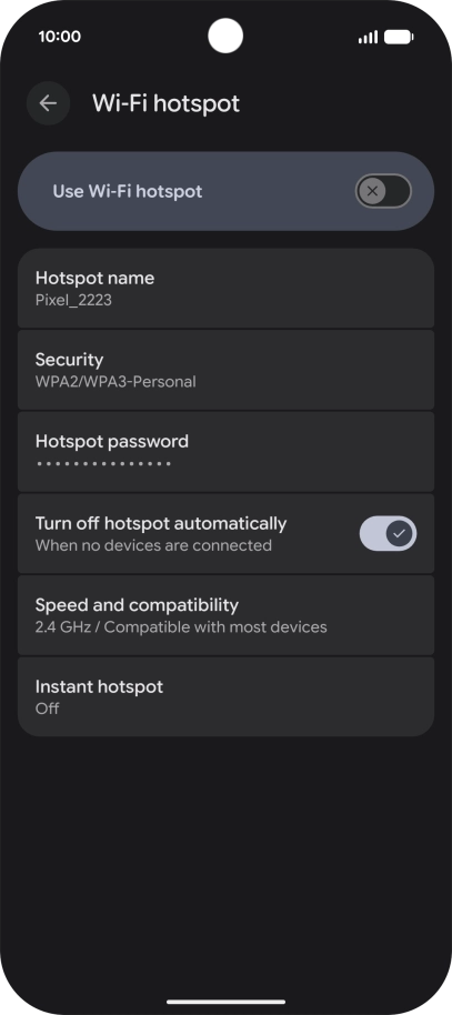 Press Hotspot name.