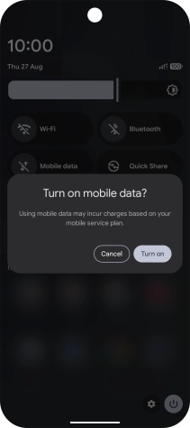 If you turn on the function, press Turn on.