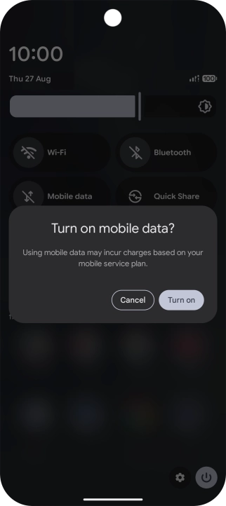 If you turn on the function, press Turn on.