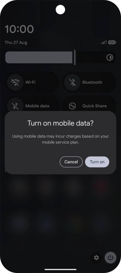 If you turn on the function, press Turn on.