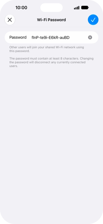 Press the confirm icon.