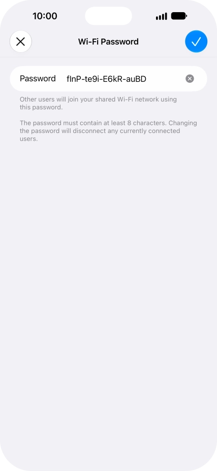 Press the confirm icon.