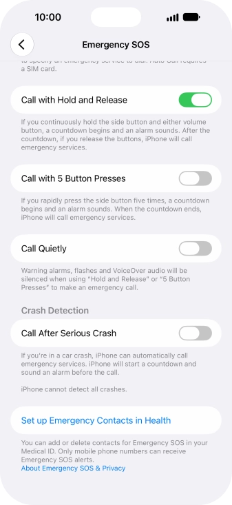 Press the indicator next to Press the indicator next to