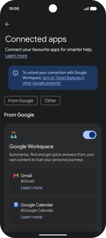 Press the indicator next to the required extension to turn on the function.