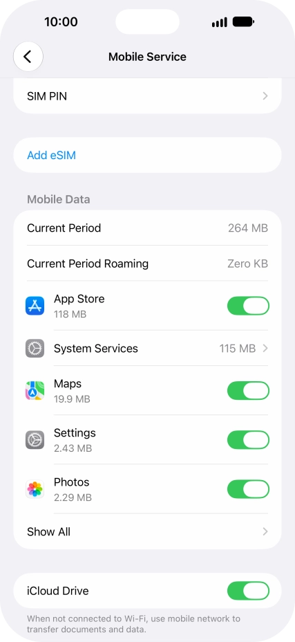 The total data usage is displayed next to Current Period.