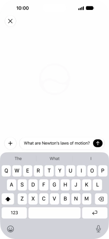Follow the instructions on the screen to type or speak the required question. You can also attach pictures or documents and ask questions to them.