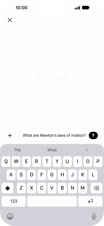 Follow the instructions on the screen to type or speak the required question. You can also attach pictures or documents and ask questions to them.