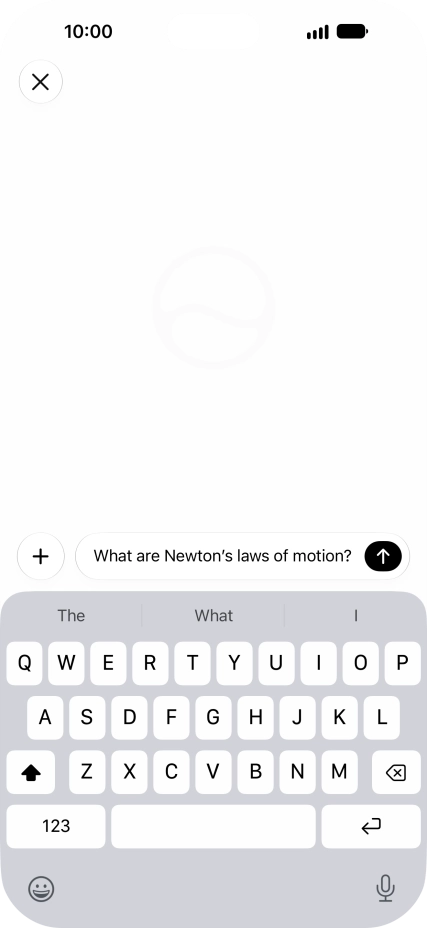 Follow the instructions on the screen to type or speak the required question. You can also attach pictures or documents and ask questions to them.
